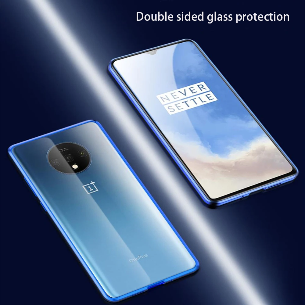 Магнитный чехол для Oneplus 7T 7 Pro 7, чехол, двусторонняя стеклянная металлическая рамка, 360, полная Защита, Чехол для Oneplus 7T Funda