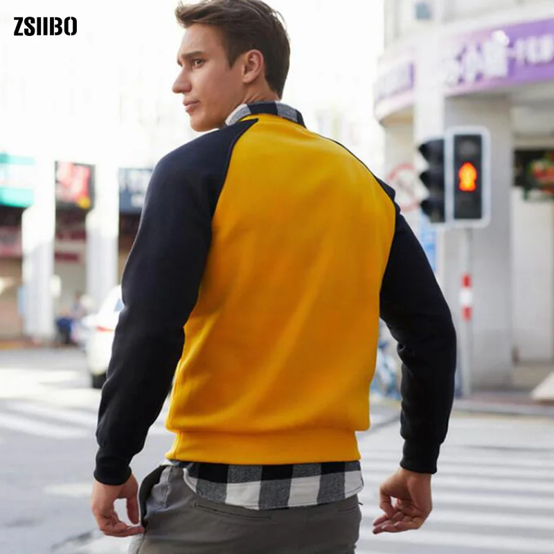 ZSIIBO брендовая мужская Толстовка осень мужской хип хоп Уличная Мужская пуловер толстовки для мужчин однотонные европейские размеры