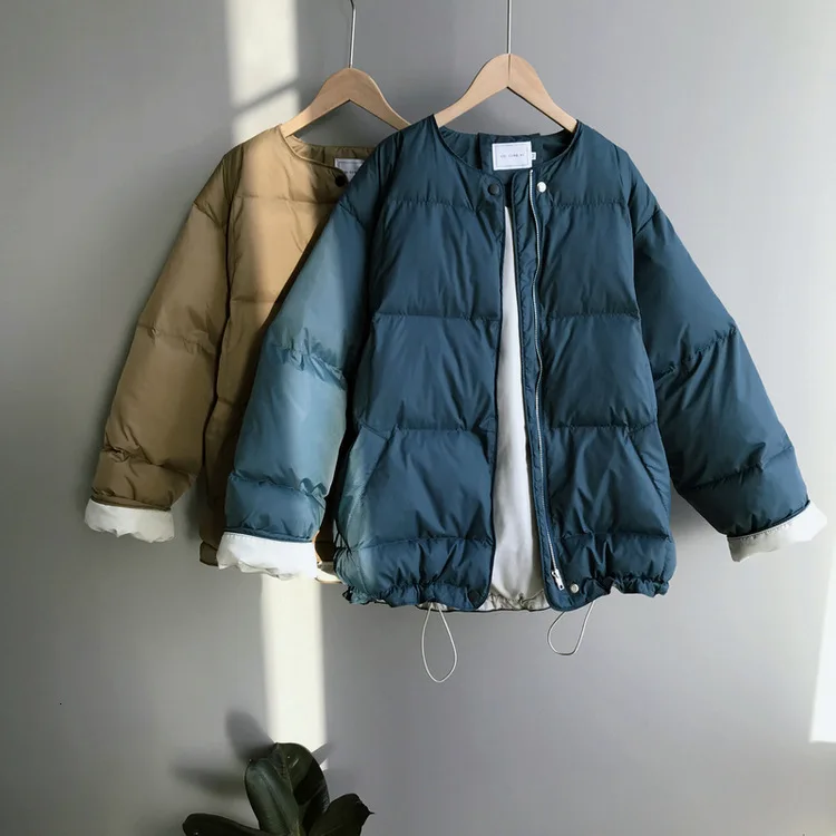 Mooirue, зимнее, Осеннее Пальто Harajuku, пальто, женское, хлопковое, свободное, с хлопковой подкладкой, короткое, с круглым вырезом, с принтом, с длинным рукавом, хлопковая парка