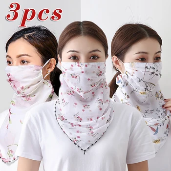 

1/3pcs Outdoor Chiffon Scarf Shawl Veil Face Neck Protection Cover Handkerchief To Protect Face Neck From UV Dust Sand