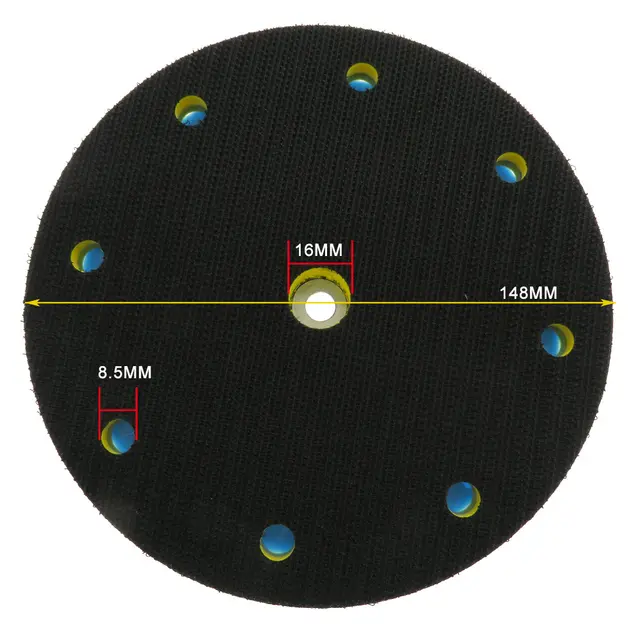 6 дюймов 150 мм 9 отверстий Флокирование шлифовальная подложка Поддержка Pad набор шлифовальных принадлежностей Высокое качество Новый 2019