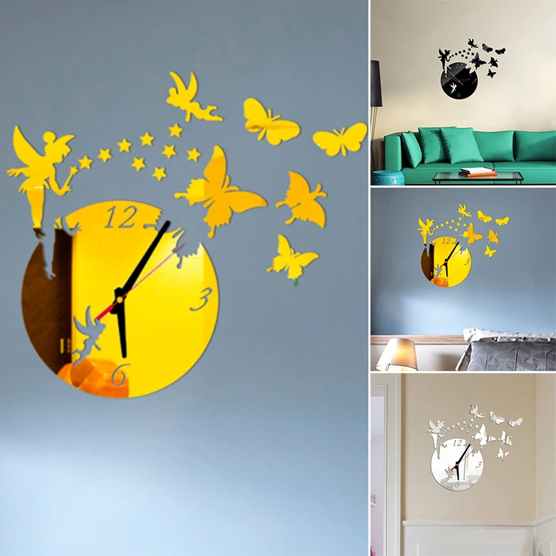 DIY настенные часы Часы Домашнее Современное украшение 3D Хрустальные зеркальные художественные наклейки