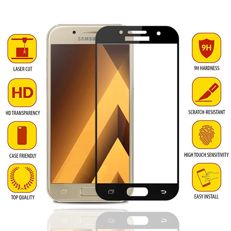 Защитное стекло для samsung a3 a5 a7 закаленное стекло на samsyng galaxy a 5 3 7 5a 3a Защитная пленка для телефона