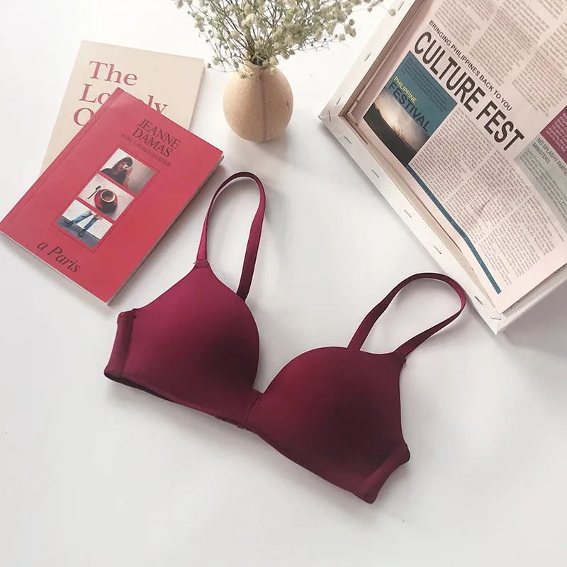 Seamless Bras for Teenage Women Push Up Bras No Wire Brassiere A B Cup Underwear Bralette Three Quarters(3/4 Cup) Lingerie