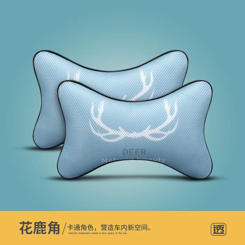 1 Pair Car Headrest Cartoon Cute Comfortable Head Pillow Neck kst One Pair Car Neck Pillow Interior Supplies CD50 Q01 - Цвет: A