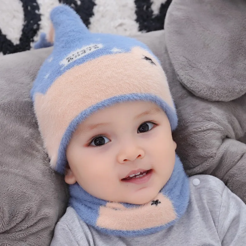 Girls hats Boys Warm Caps Kids Winter Baby Hat Scarf Set Children Bonnet Infant Star Design Cute Beanies Photograph Props - Цвет: A3