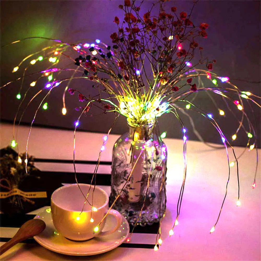 Romantic Durable Corridor Patio Firework Light Parties Landscape Lamp Remote Control Fairy Light Super Bright 150LED Xmas Decor