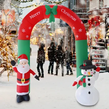 

2.4/1.5/1.2m High Christmas Inflatable Santa Claus Snowman Inflatable Garden Yard Archway Christmas Ornaments Xmas New Year Fest