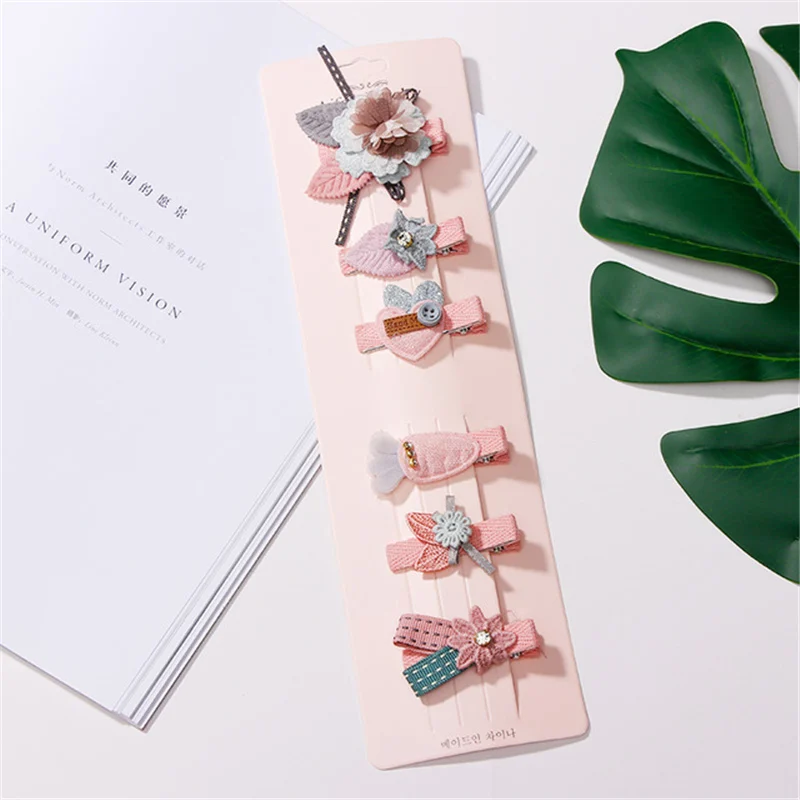 Style C M MISM 6 шт./компл. модный Кролик Сердце Мультяшные зажимы для волос комплект милая детская принцесса розовая Корона Набор шпилек аксессуары для волос - Цвет: Style C