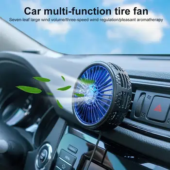 

12V/24V Electric Car Fan 360 Degree Rotatable Car Vehicle Air Vent Dashboard LED Aromatherapy 3 Wind Speed Cooling Air Fan