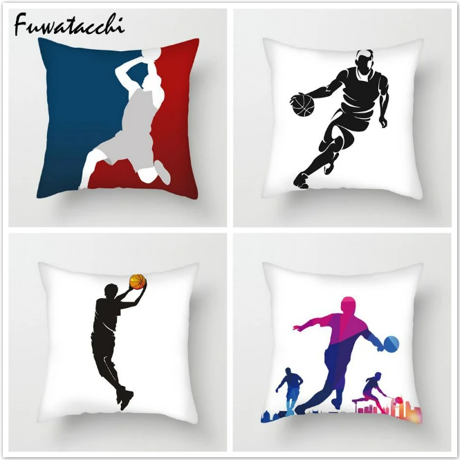 

TTLIFE 10 Style Sport Cushion Cover Throw Pillows Multi-color Basketball Athelete Printed Pillow Cover Decorative Pillows