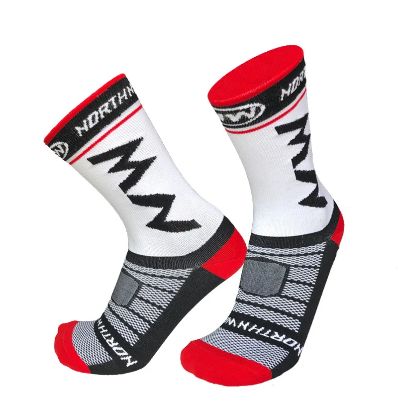 7 цветов мужские про команды женские велосипедные носки Спортивная одежда для гор велосипедные носки дышащие дорожные велосипедные носки - Цвет: Белый