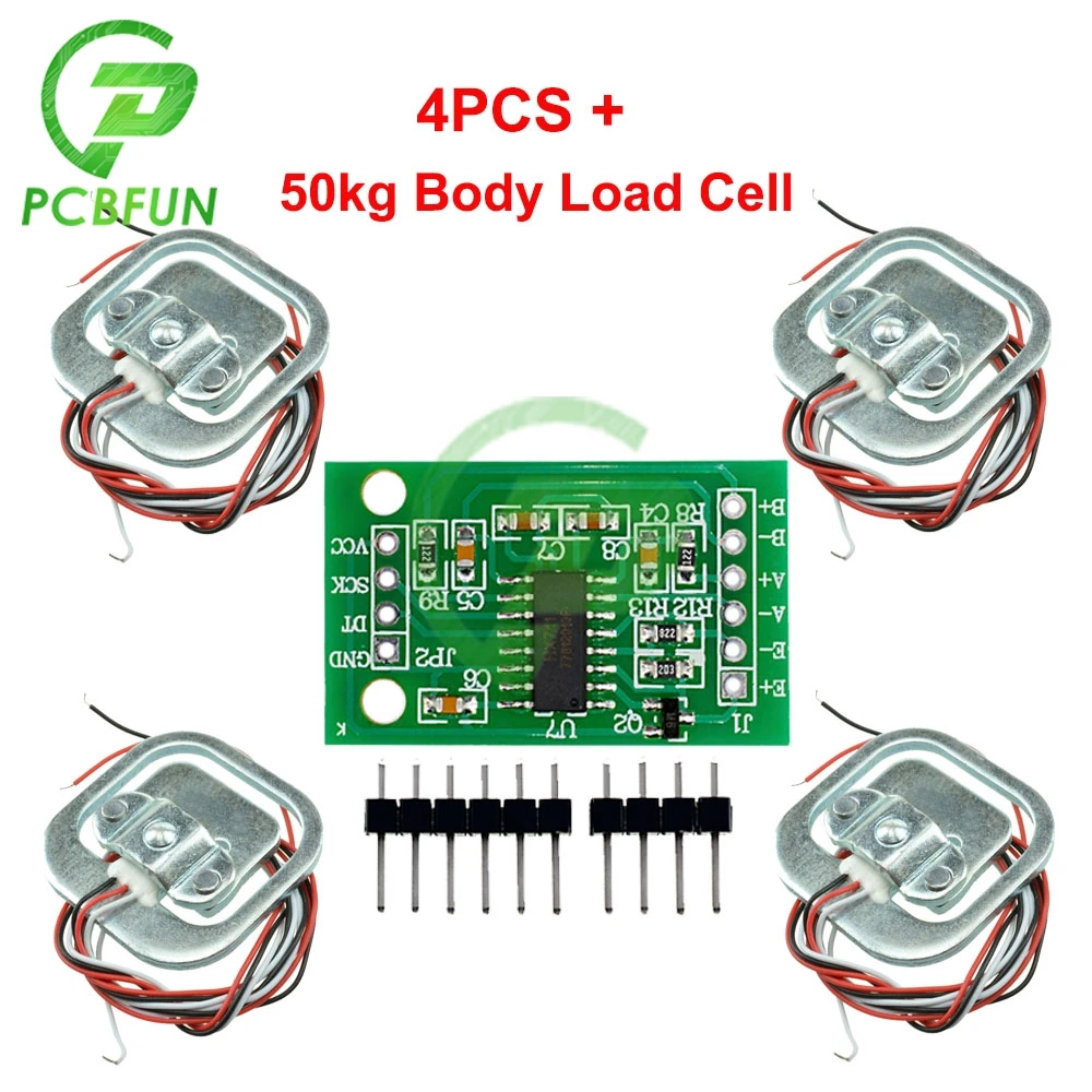 4Pcs 50kg Human Scale Load Cell Resistance Weighing Sensor HX711 AD Module 