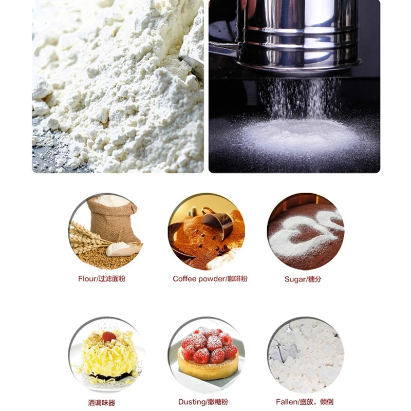 Stainless Steel Shaker Sieve Cup Mesh Crank Flour Sifter With Measuring Scale For Flour Icing Sugar