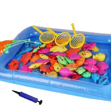 Магнитная рыболовная игрушка набор удочек с надувной бассейн игра-головоломка малыш ребенок подарки чистая текстура Сильный Прочный яркий цвет