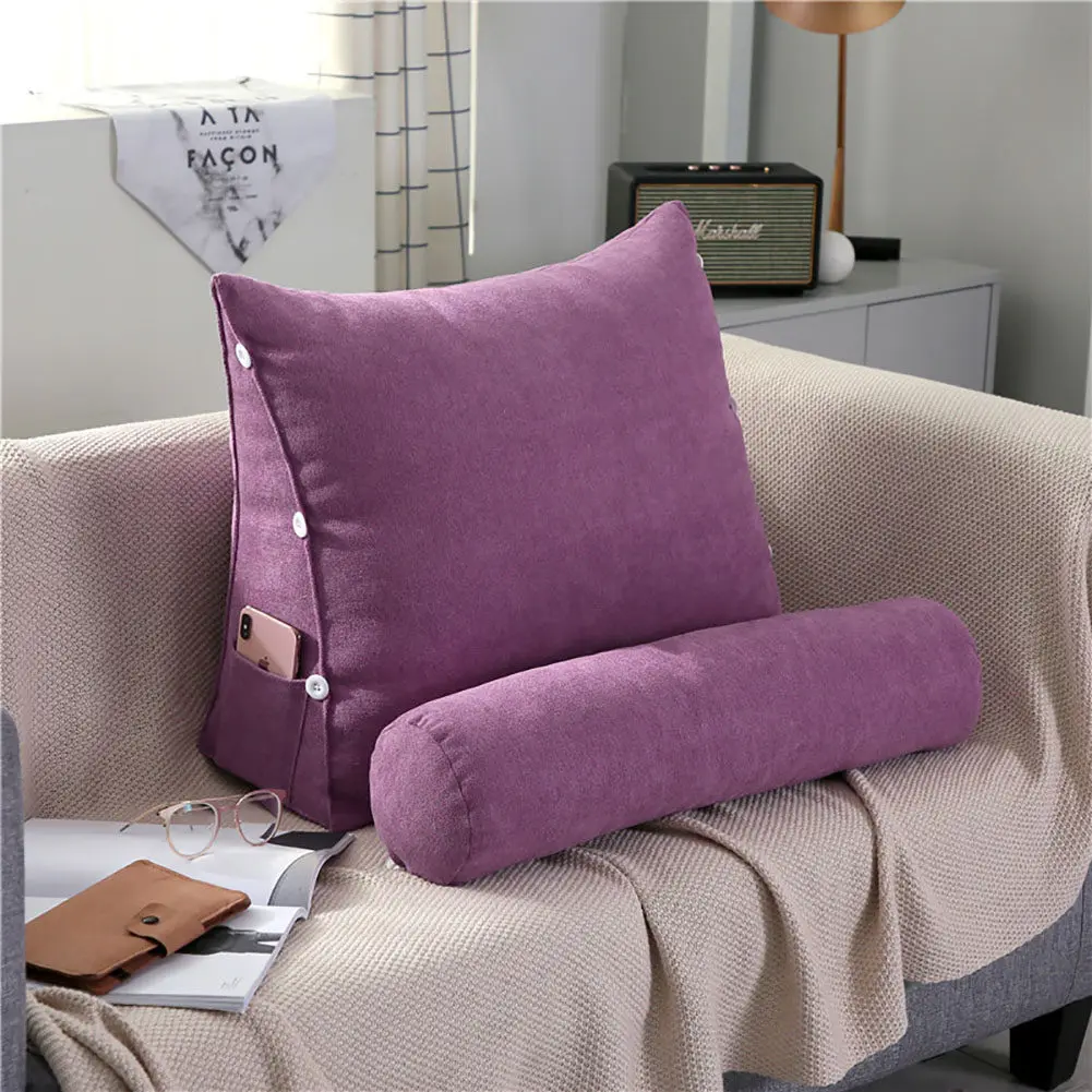 

Johnear Triangular wedge backrest headboard removable reading pillow lumbar support cushion bolster back rest upholstered