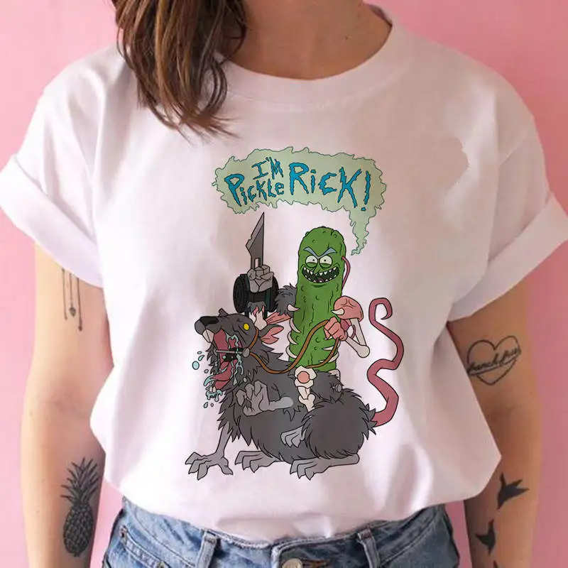 Женская футболка Рик и Морти, Повседневная футболка с коротким рукавом и круглым вырезом в стиле Харадзюку, мультяшная футболка с графическим принтом, женская одежда - Цвет: 20
