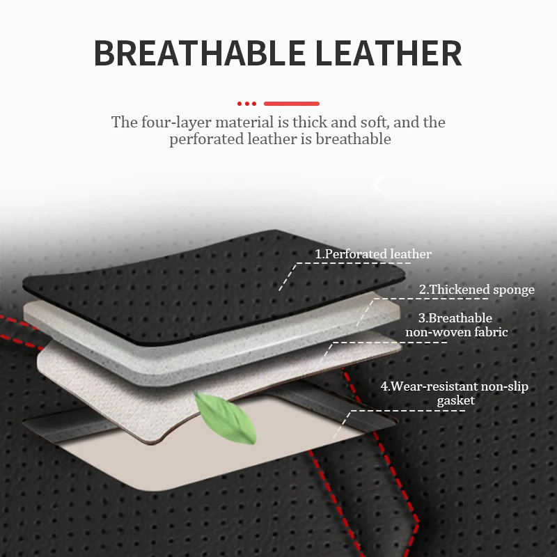 PU Leather Car Seat Cover Set Breathable Protector