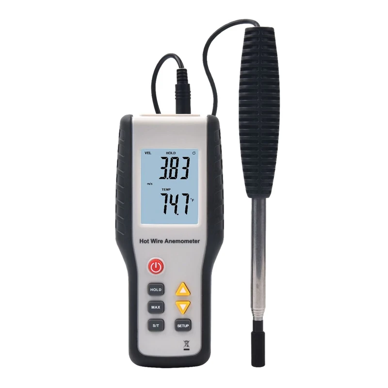 

HT9829 Digital Portable Wind Speed Meter Heat-Sensitive Thermal Anemometer Anemometer Measuring Instrument EU Plug