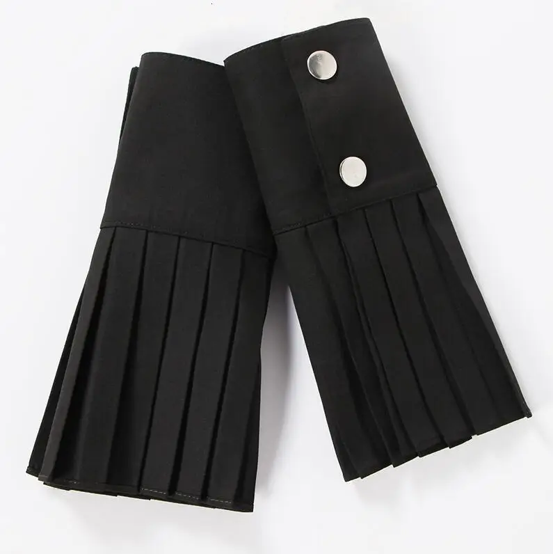 VGH Casual Original The Organ Cuff For Female Pleated Horn Patchwork Autumn Winter Women's Cuffs Accessory Fashion Tide - Цвет: BLACK