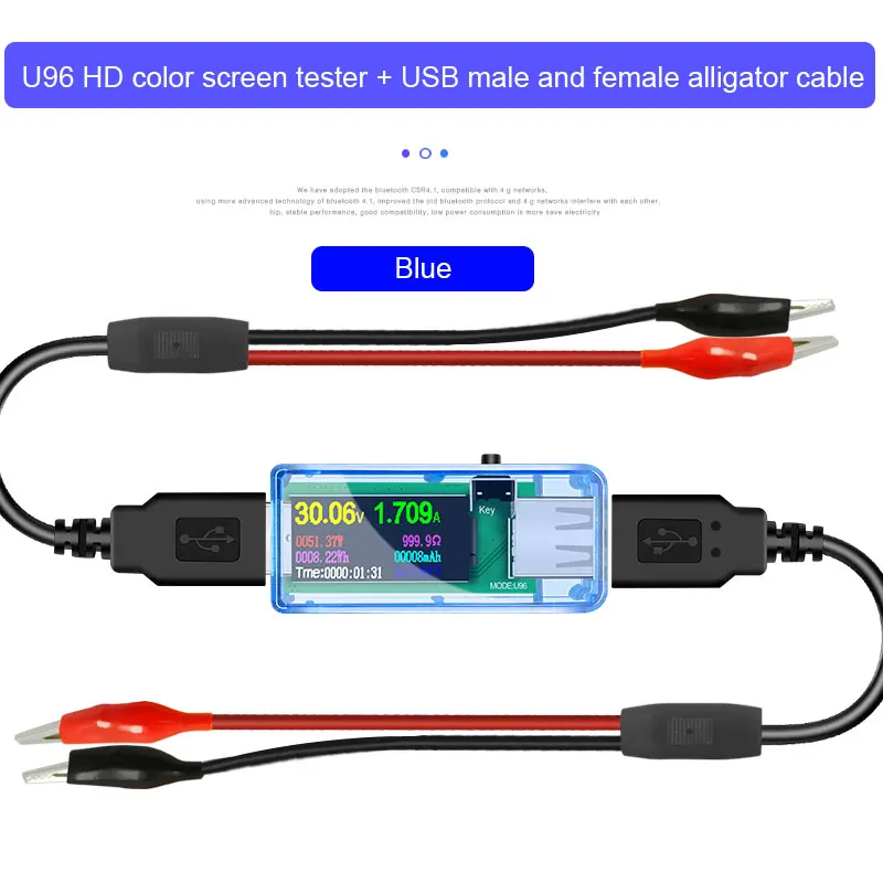 HAdd alligator Cable 13 в 1 USB Тестер dc Цифровой вольтметр amperimetro напряжение измеритель тока Амперметр детектор power bank индикатор зарядного устройства - Цвет: HAdd alligator Cable