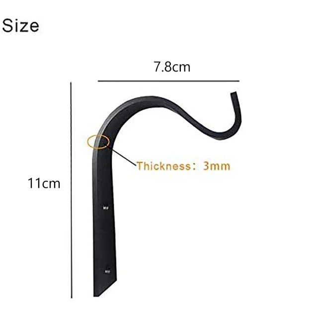 2 Sets of Iron Wall Hooks for Lanterns, Plants, Outdoors, Gardens, Bird Feeders 2