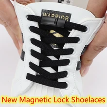 No tie Shoelaces Elastic Magnetic lock Shoe laces without ties Sneakers Shoe lace Kids Adult Quick Laces One Size Fits All Shoes