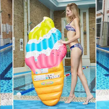 

Summer inflatable ice cream floating row adult outdoor water deck chair swimming floating bed water fun swimming pool beach seat