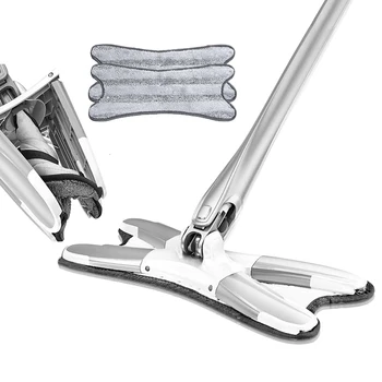 

X-type Floor Mop Microfiber Cloth Replaceable Hand Free Cleaner Wash Flat Mop House Cleaning Tools Manual Extrusion Lazy Mop