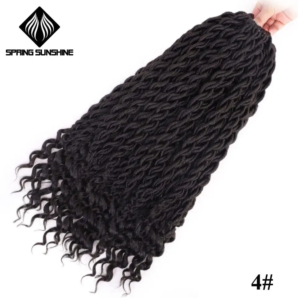 Весеннее солнечное богемное Омбре Faux locs вьющиеся плетеные пряди плетение волос оптом крючком синтетические накладные волосы - Цвет: #4