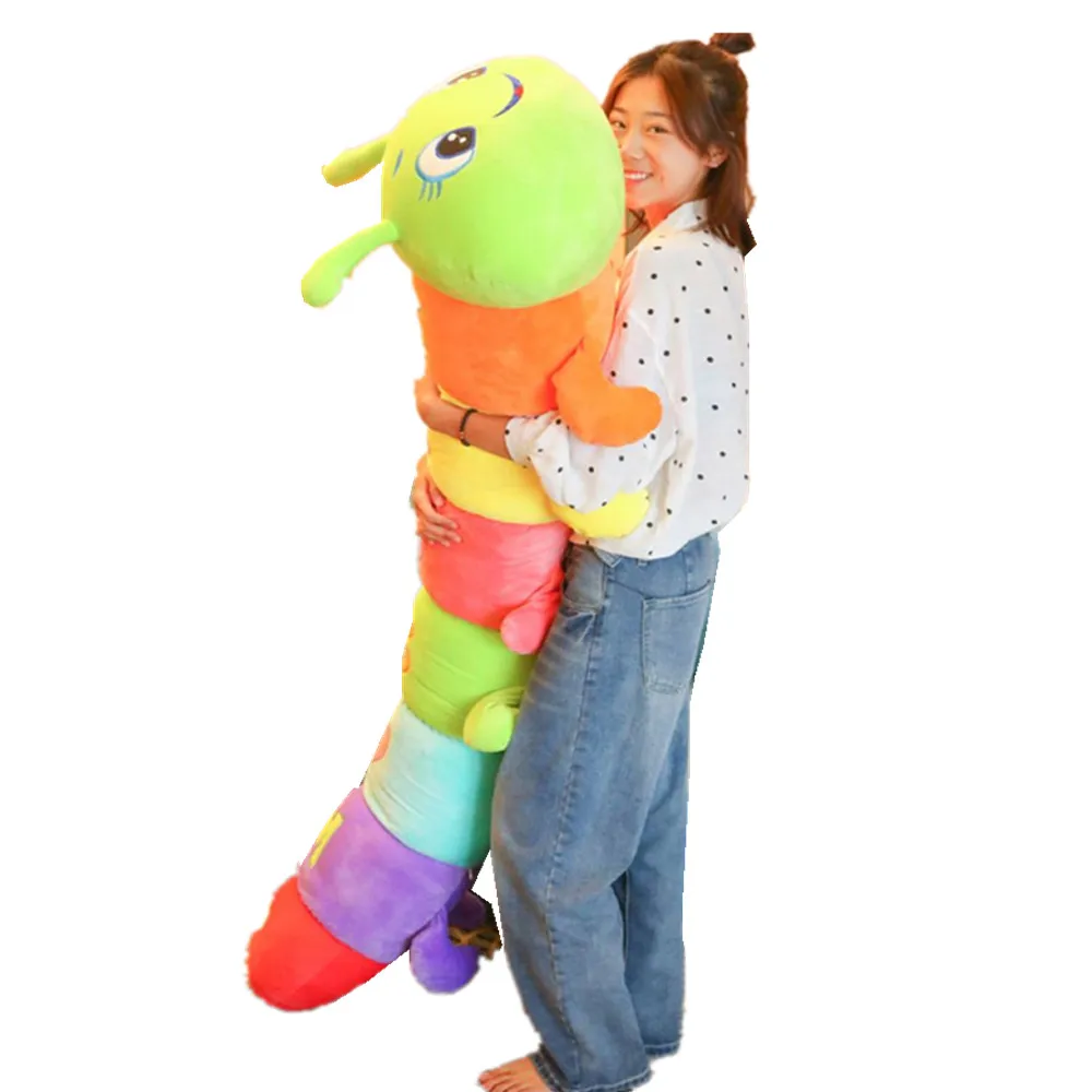 Giant Big Soft Caterpillar Sleeping Pillow Doll Huge Stuffed Colorful Kids Toys 