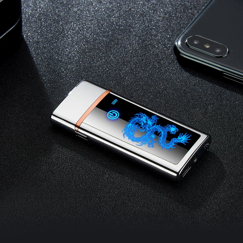 USB отпечаток пальца Зажигалка электронная USB перезарядка сигарета электрическая Подарочная Зажигалка для подарка бойфренду