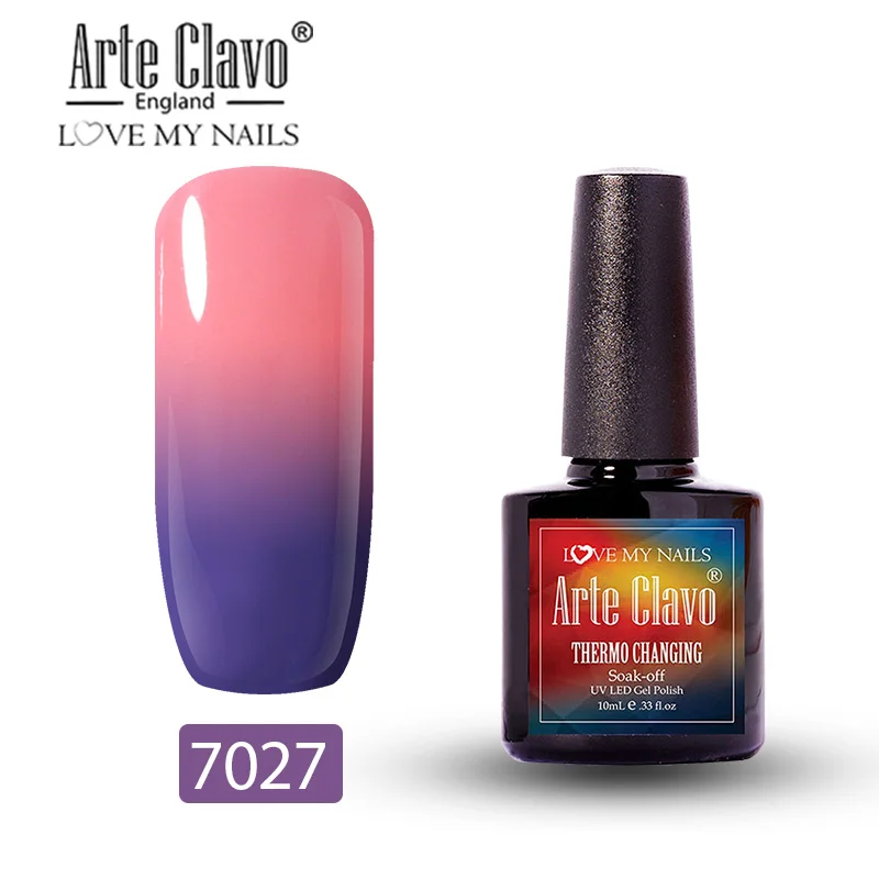 7027 Arte Clavo Temperature Color Changing Fast Dry Nail Art New Color Manicure Soak Off LED Semi Permanent 10ml Nail UV Gel Polish - Цвет: 7027