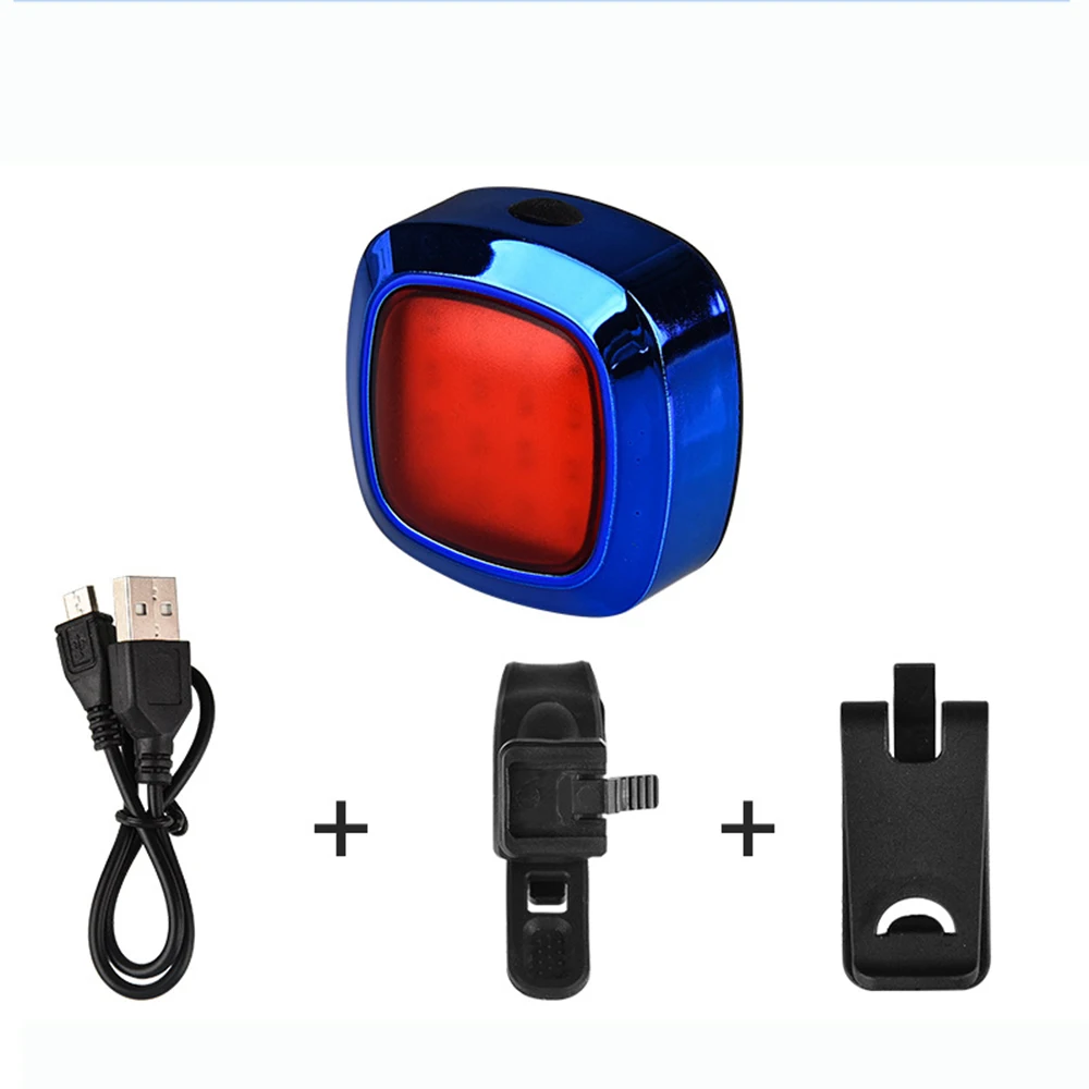 Ночной велосипедный Перезаряжаемый USB защитный задний светильник Предупреждение ющий портативный светильник, задний светильник, велосипедный фонарь, супер яркий - Цвет: blue