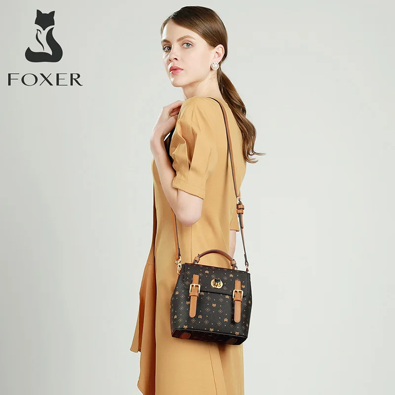 Foxer Theody Women PVC Leather Crossbody Shoulder Bag