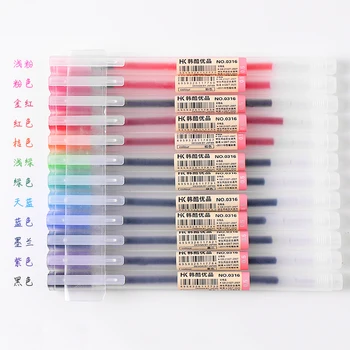 

12 Pcs/lot 0.5mm Gel Pen Set Colorfule Cute Ink Maker Pen School Office Supply Muji Style 12 Colours
