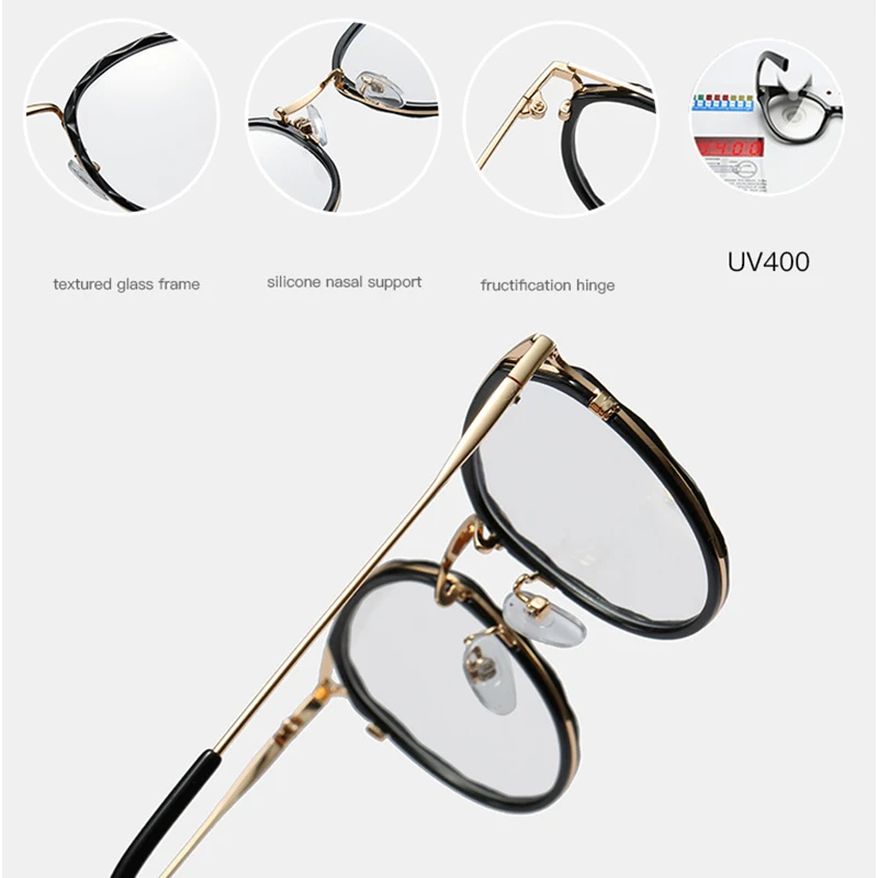 mimiyou TR90 Alloy Round Glasses Frame Women Grace Lady Retro Optical Eyewear Men Eyeglasses Frame Clear UV400 Brand Designer