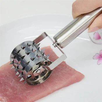 

Creative Kitchen Tender Meat Tenderizer Hammer Roller Needle Loose Meat Poultry Tool Stainless Steel Steak Beaf Meat Tenderizer