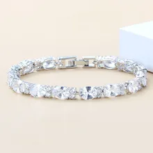Женские свадебные аксессуары 925 пробы серебряный браслет натуральный белый камень кристалл для женщин ювелирные изделия