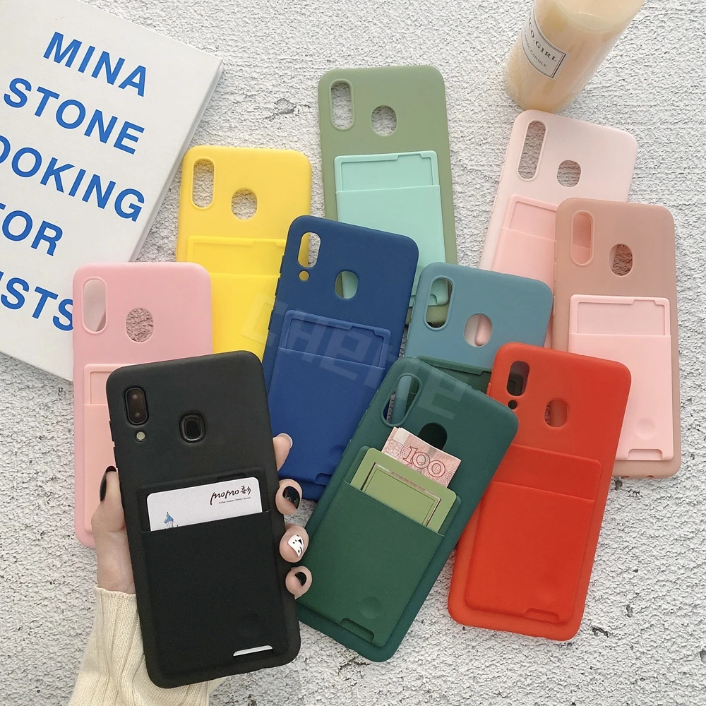 Card Holder Wallet Phone Case For Huawei Honor 10 9 8 Lite 30S 30 20 Pro 8X 7X 6X 9S 9A Nova 7i 5i 5 Cover Liquid Silicone | Мобильные