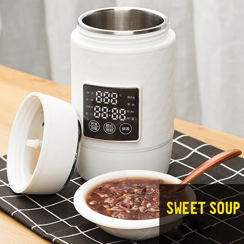 700Ml Multifunctional Electric Kettle Smart Contact Control Heating Cup Portable Mini Electric Soup Pot for Travel
