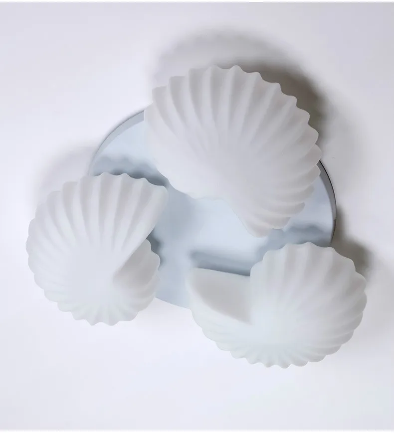 Lâmpada do Teto de Vidro Mobiliário Moderno Simples Quarto Sala Estar Disco Conch Lâmpada Teto 7 High Quality Luzes e Iluminação