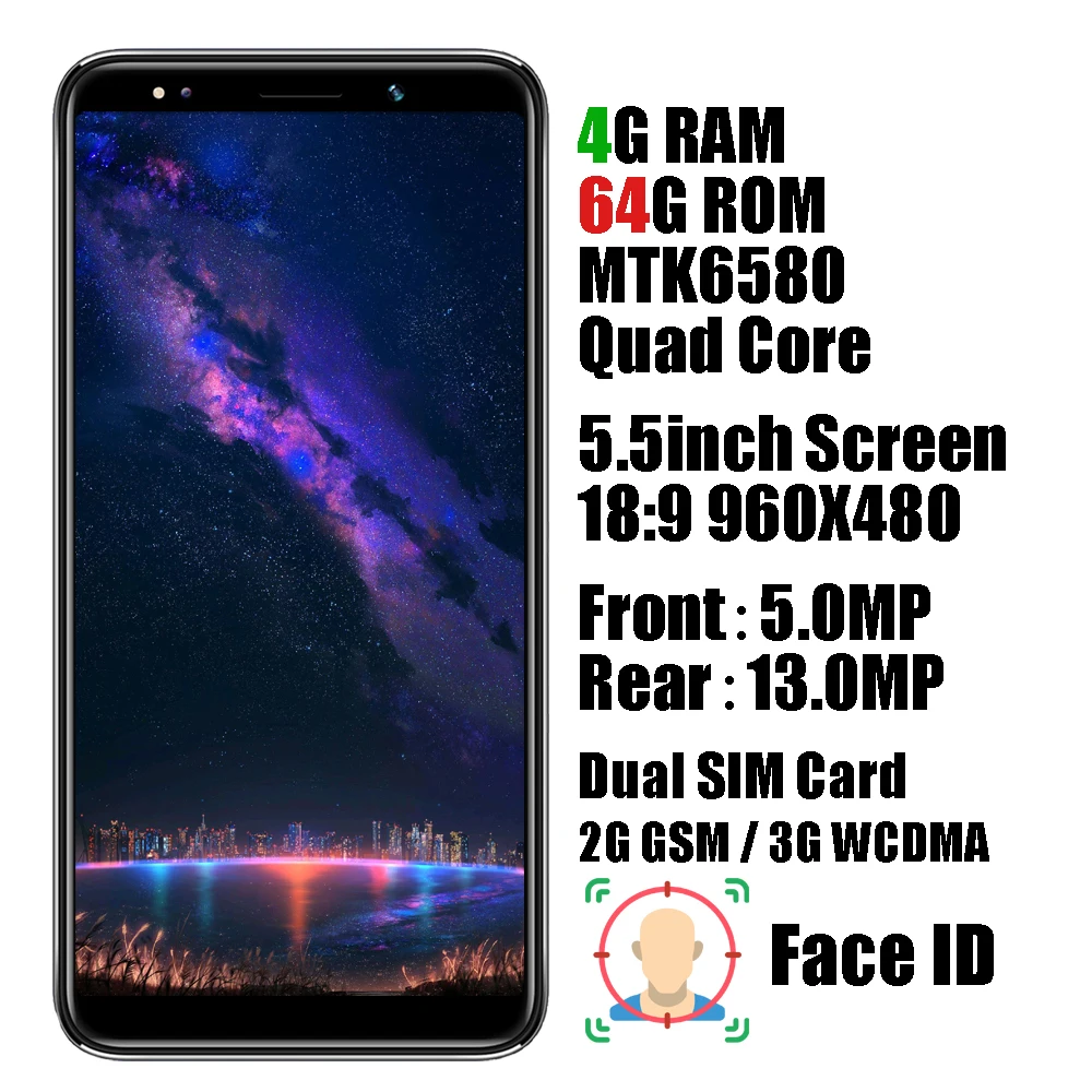 Note8Pro---4G-64G Note8 Pro 5,5 дюймов 18:9 Экран Face ID мобильного телефона 4G Оперативная память 64G Встроенная память MTK Android смартфонов 13MP Камера celulares разблокированные телефоны - Цвет: Note8Pro---4G-64G