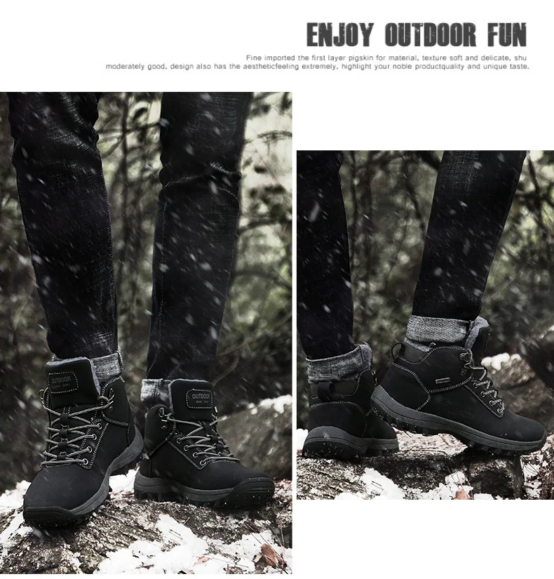 Брендовые мужские ботинки; большие размеры 39-46; сезон осень-зима; мужские кожаные модные кроссовки на шнуровке; Водонепроницаемая Мужская обувь для горных прогулок