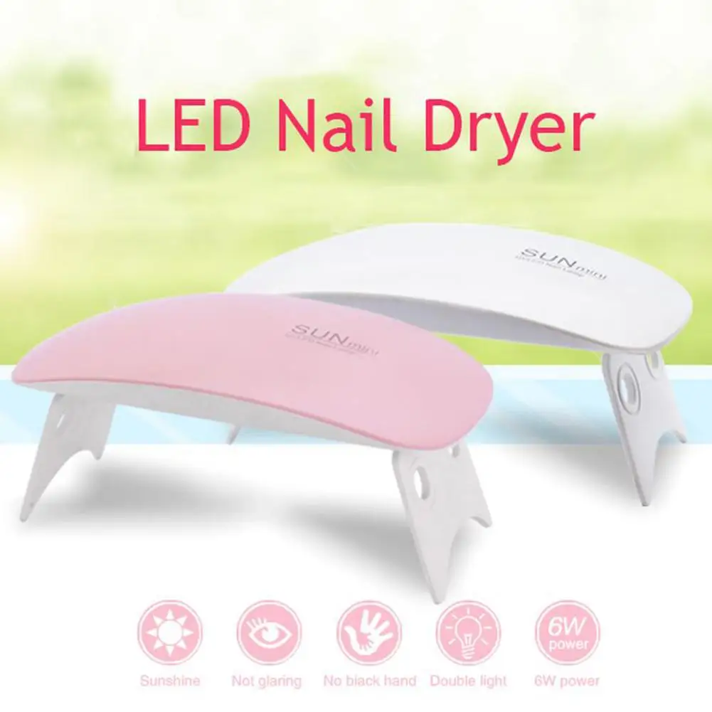 6 Вт Светодиодная лампа для сушки ногтей мини мышь Форма УФ лампа Розовый Белый Портативный USB кабель для лечения маникюра Инструменты для дизайна ногтей