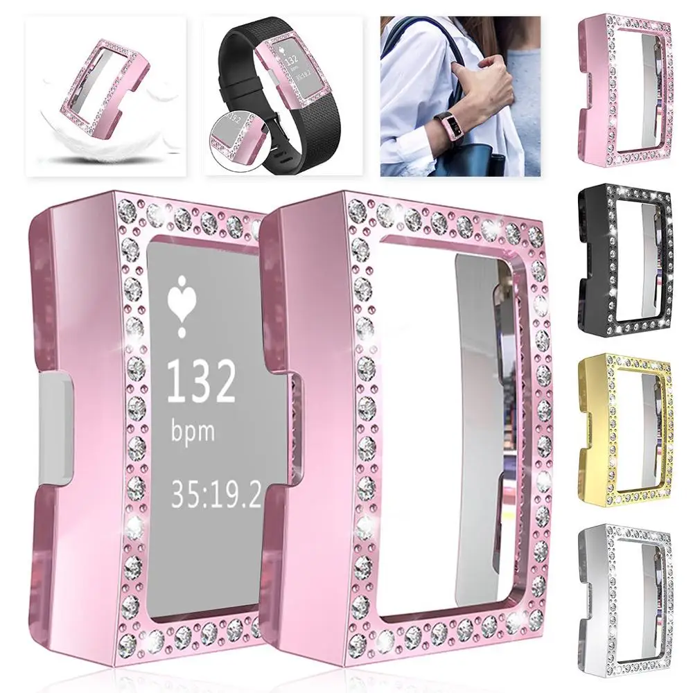 

For Fitbit charge 2 Ultra-Slim Luxury Crystal Screen Protector Cover Protectors Smart watch Protective accessories #810