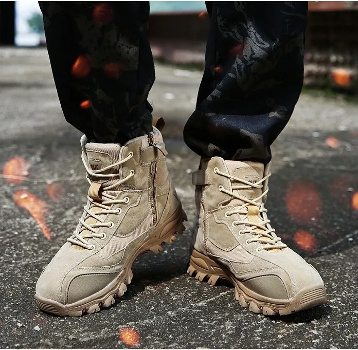 

2019 Men'S Outdoor Leather Boots Selling High-Quality Large-Scale Foreign Trade Desert Boots Men High To Help Climbing Boot39-47