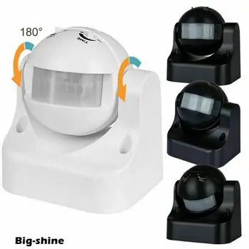 

PIR For Lighting Sensor Movement Motion Security Detector Switch Outdoor White and Black
