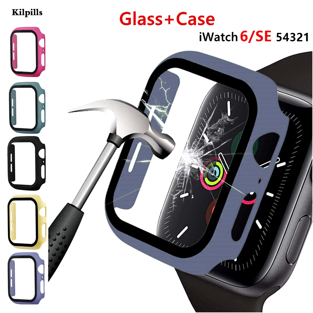 

Glass+Cover For Apple Watch 6 Case 44mm 40mm iWatch Case 42mm 38mm bumper+Screen Protector apple watch Serie 5 4 3 SE Accessorie