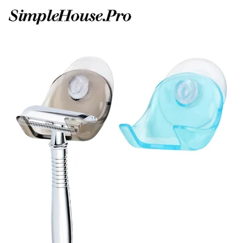 

Organizer Razor Hanger Holder with Super Suction Cup Shaver Dry Rack Razor Storage Wall Storage Hooks for Bathroom PP Plastic